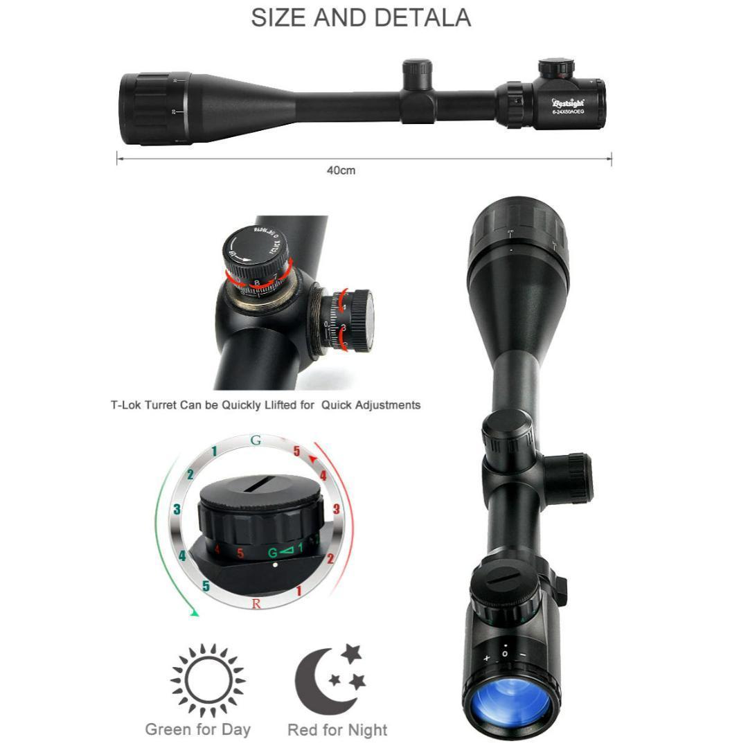 Bestsight製 実銃用スコープ 24倍 6-24x50リング 11mm付属