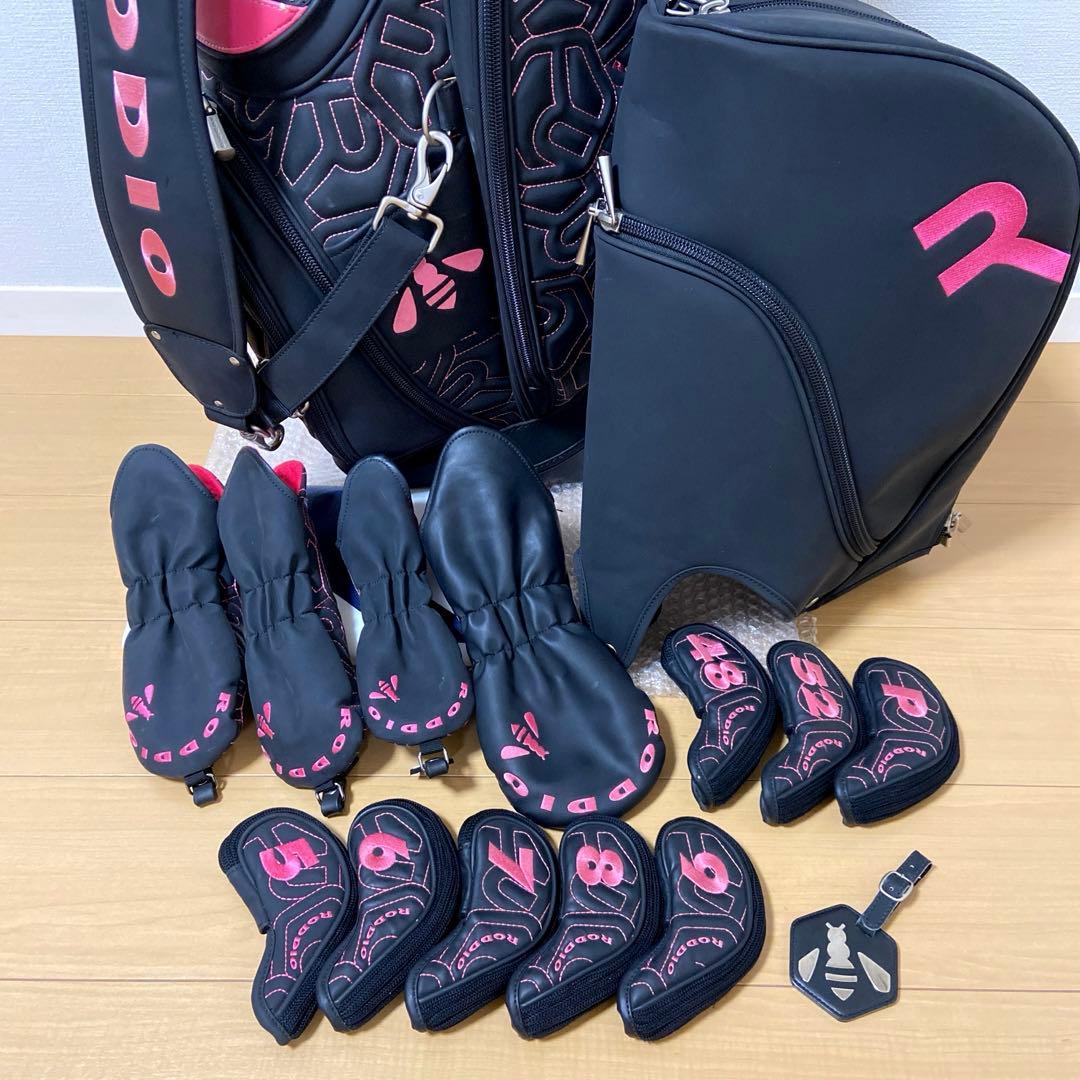 RODDIO キャディバッグ＋ヘッドカバー　黒/ピンク　中古　現状お渡し