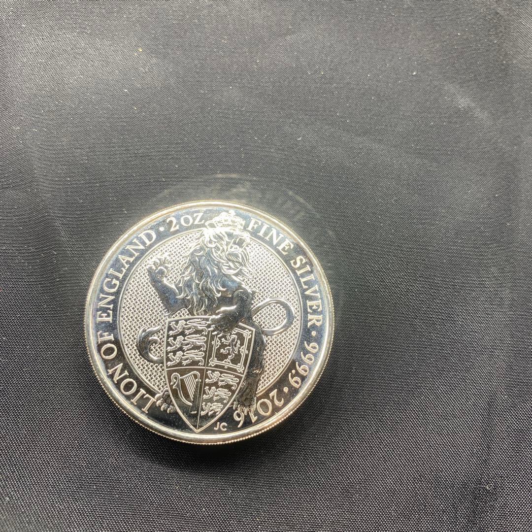 その2 純銀貨　2オンス　クイーンズビースト　2016 ライオン・イングランド