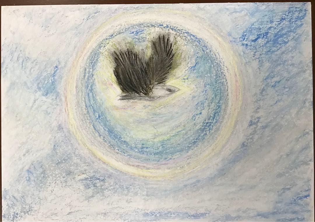 抽象的なパステル画 A4サイズ