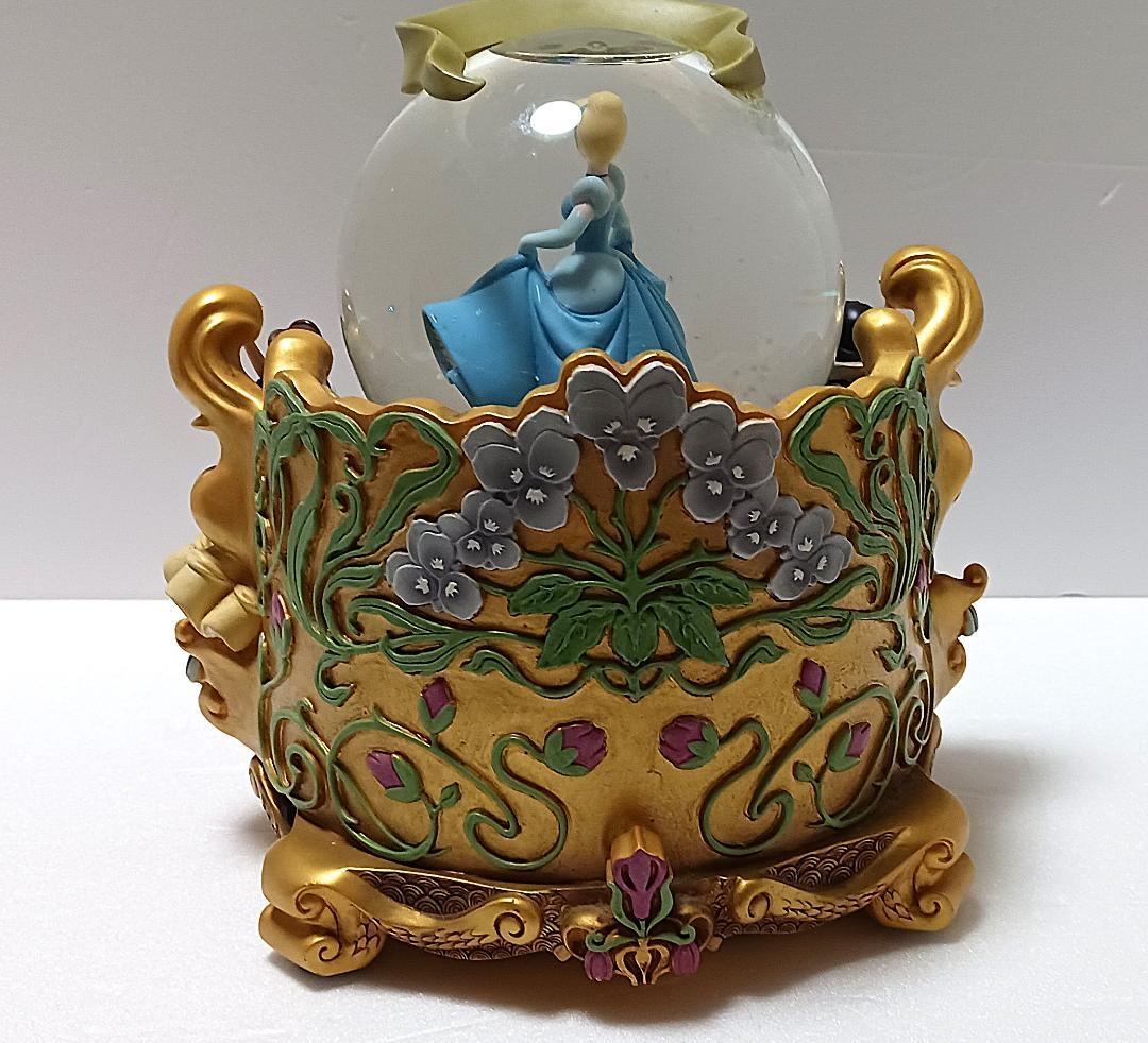 ジャンク品　ディズニー プリンセス スノードーム オルゴール 時計　置物 レア物