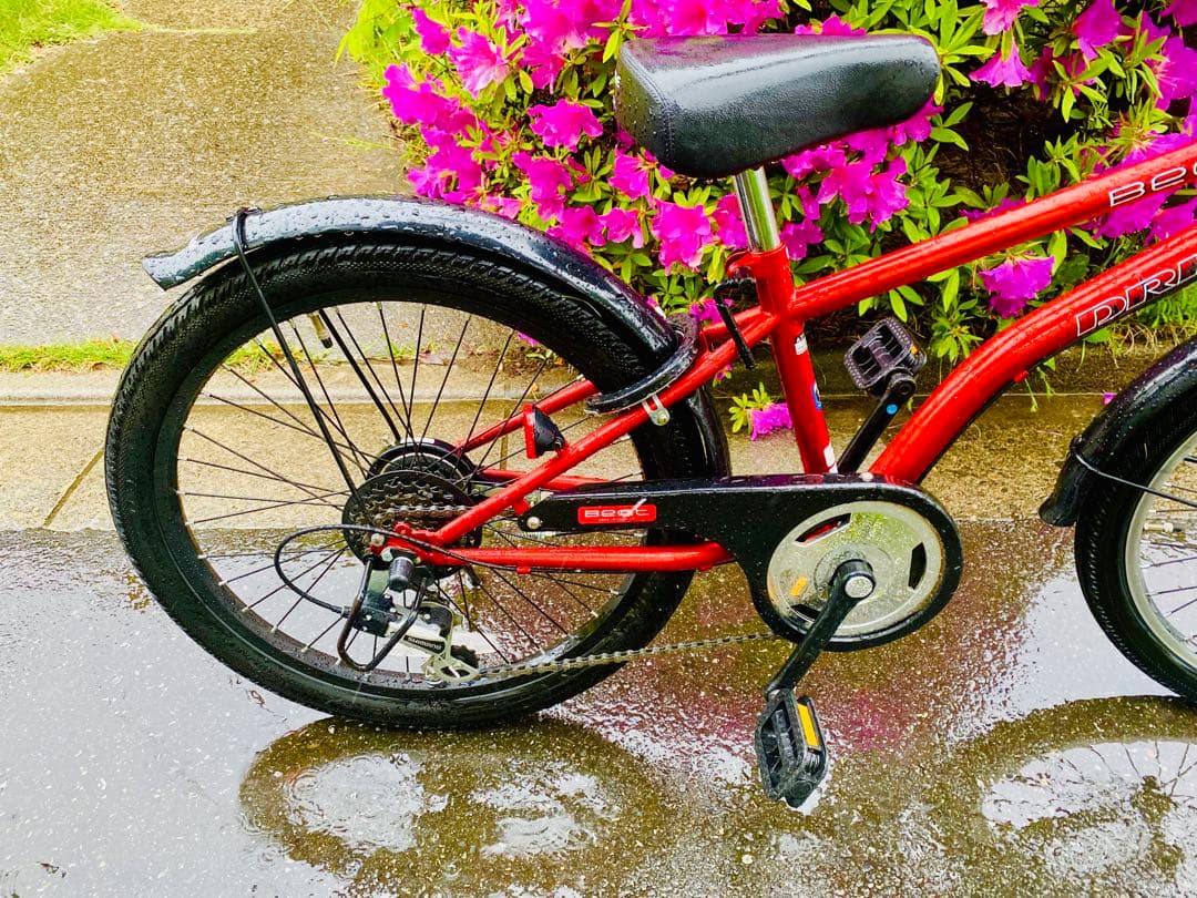 子供用自転車 オレンジ色 22インチ(125cm) バスケット付き