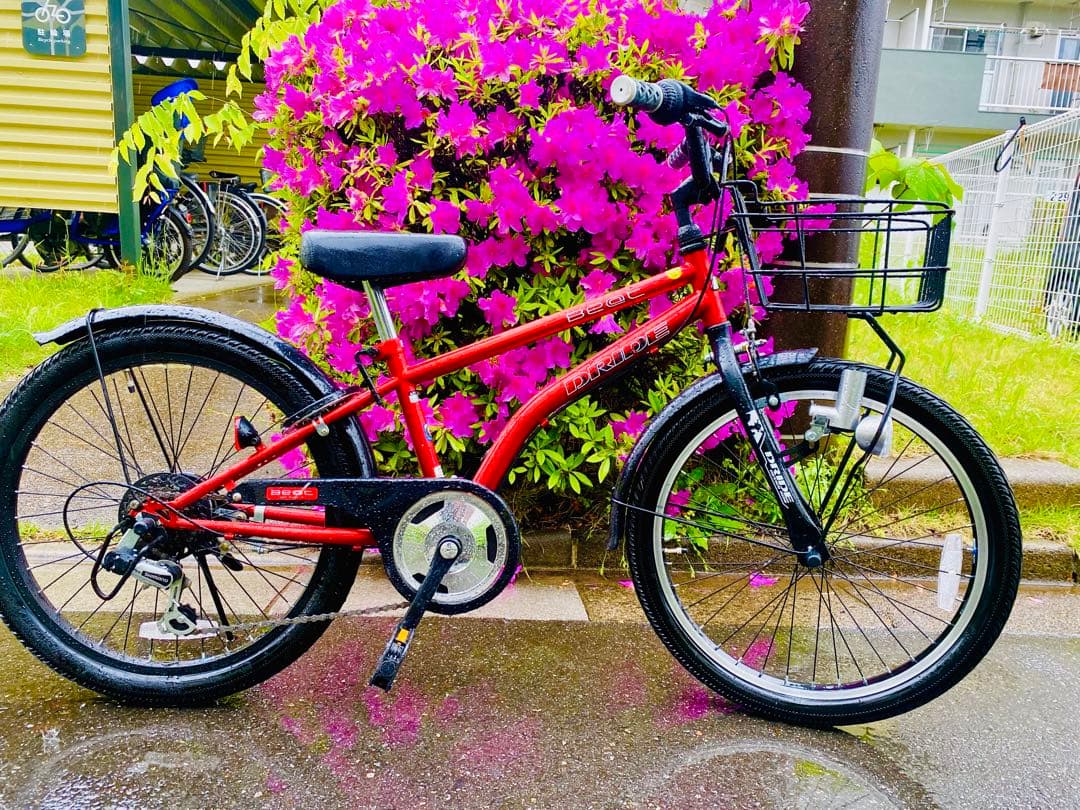 子供用自転車 オレンジ色 22インチ(125cm) バスケット付き