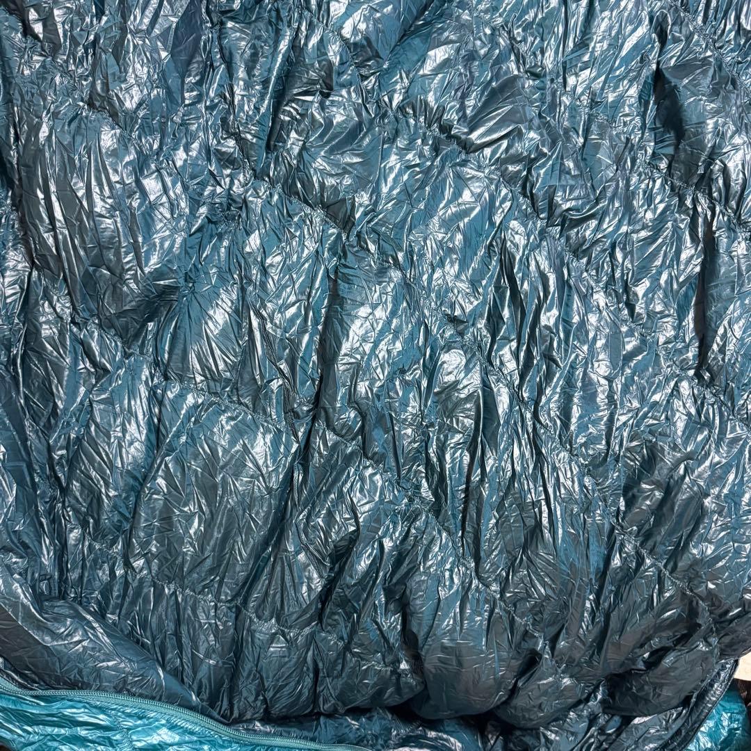 極美品モンベル800FP ダウンハガー800 #3 R/ZIPシュラフ　グリーン