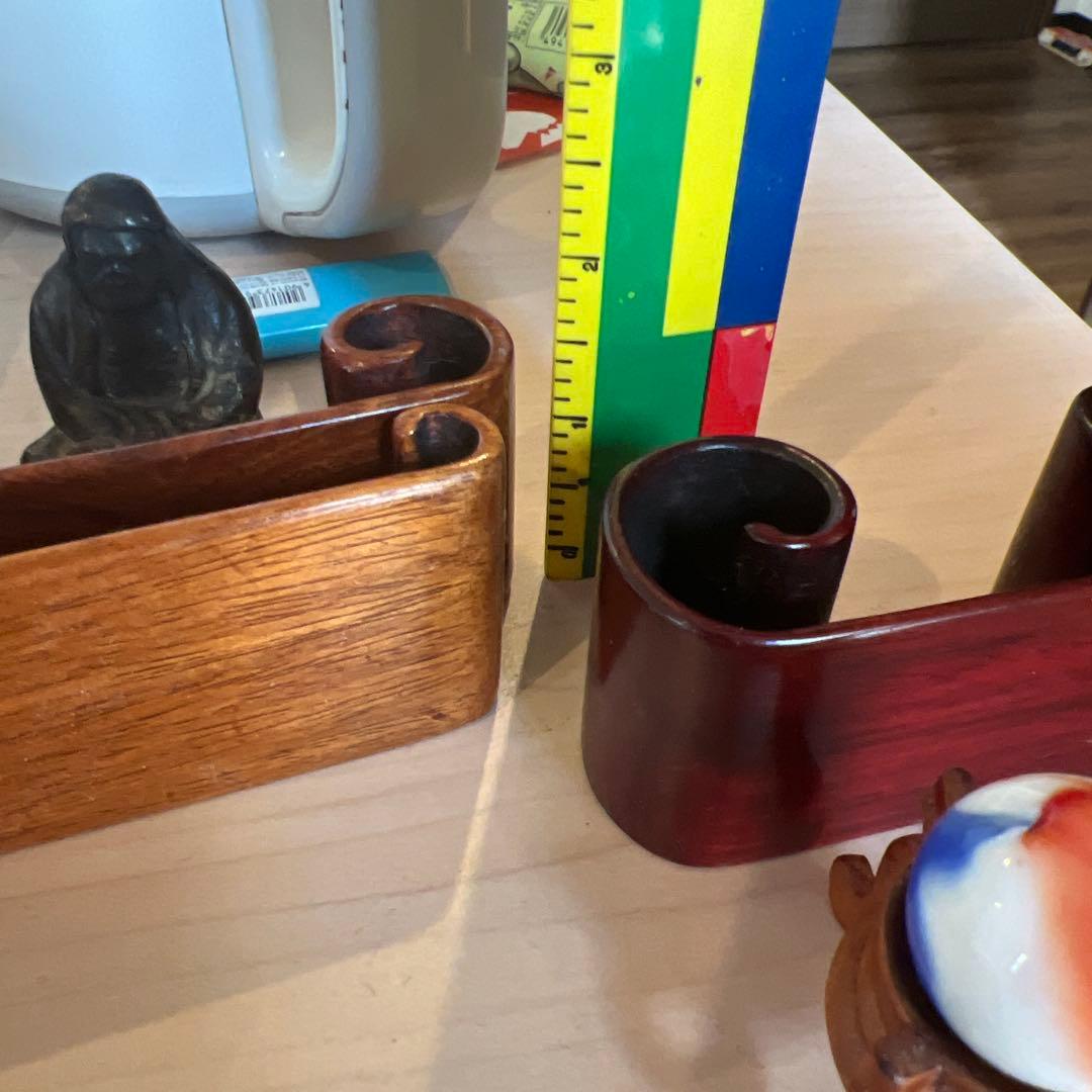 備前焼きだるま像？巻足ミニ花台 　3台