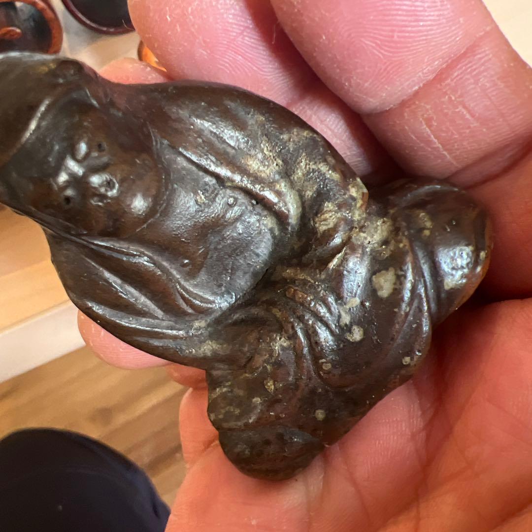 備前焼きだるま像？巻足ミニ花台 　3台