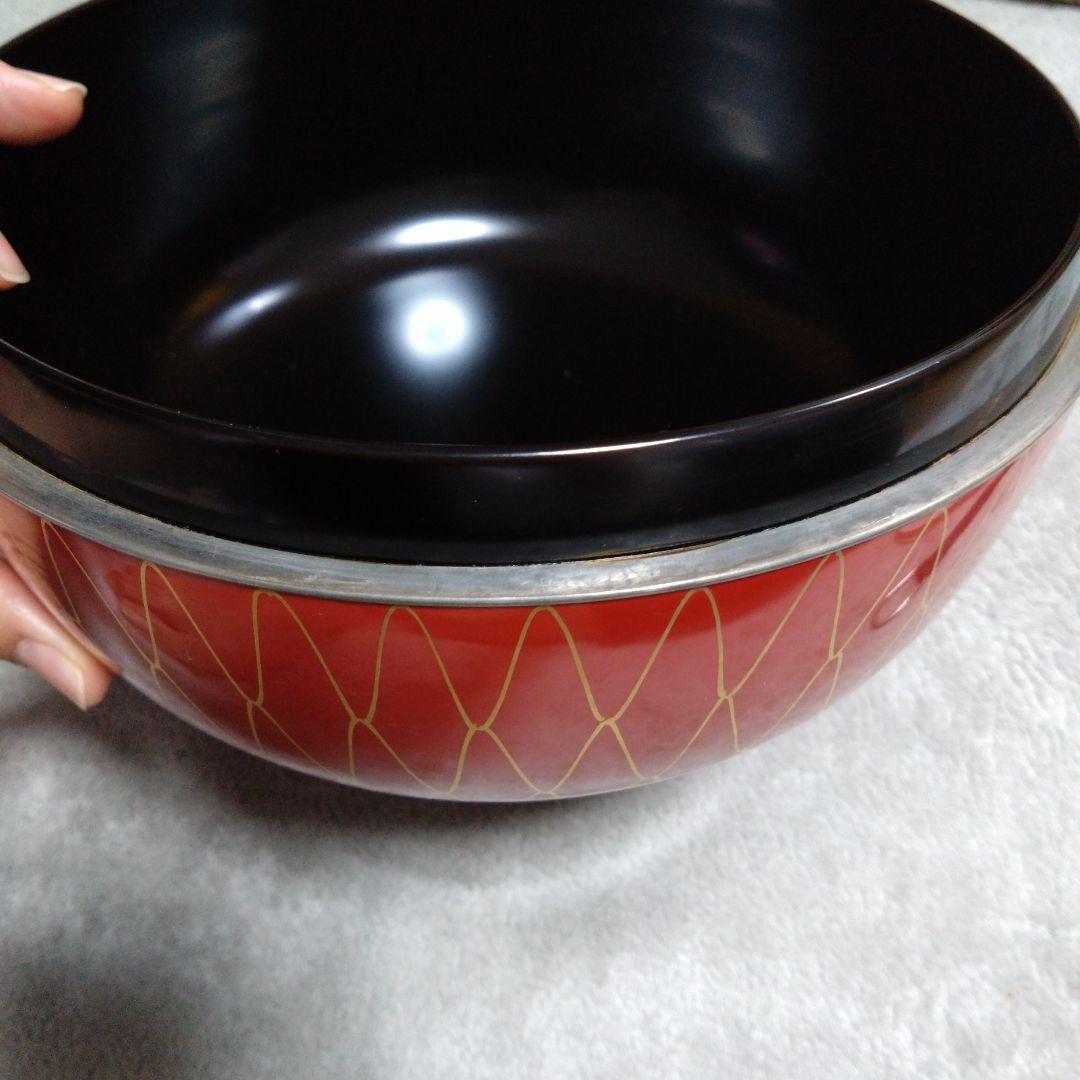 茶道具　朱塗網目喰篭