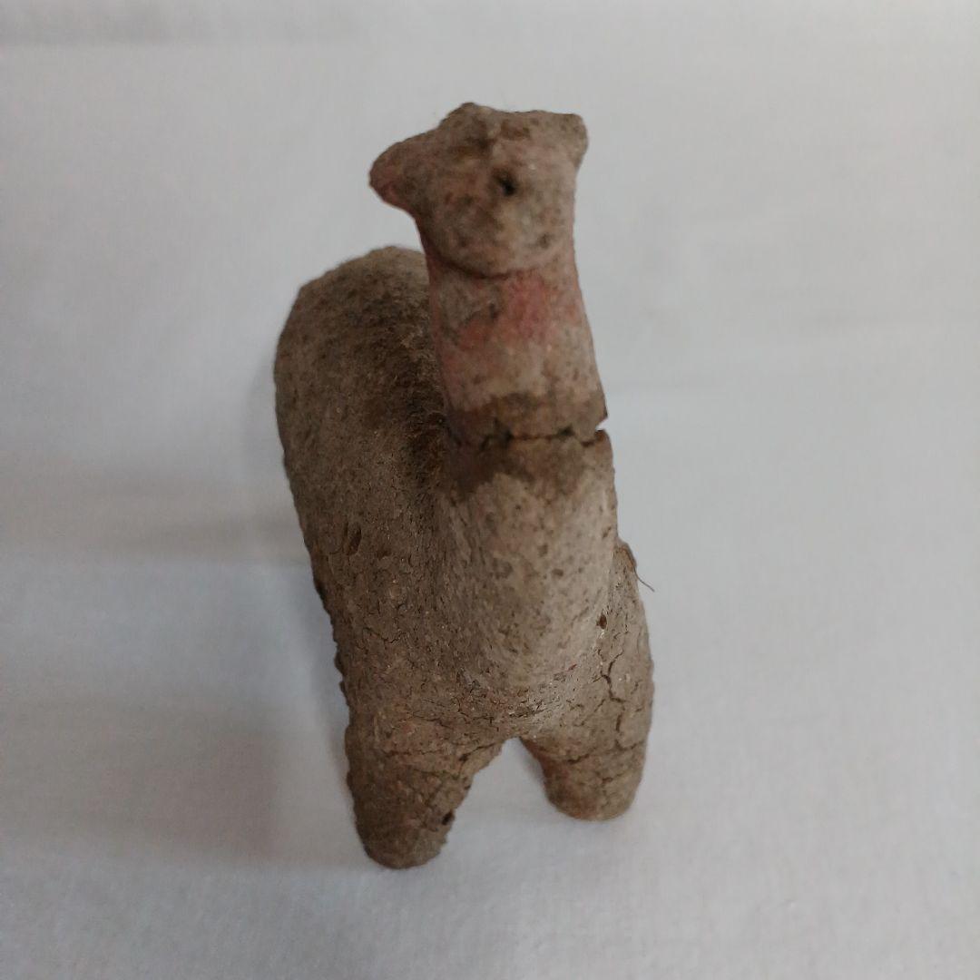 リャマ アルパカ フォークアート 素朴 置物 土 民藝品 工芸品