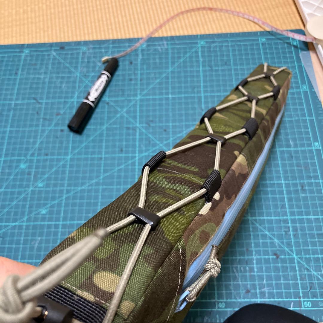 ハンドメイドフレームバッグ　X-PAC マルチカム/トロピック/オリーブ45cm