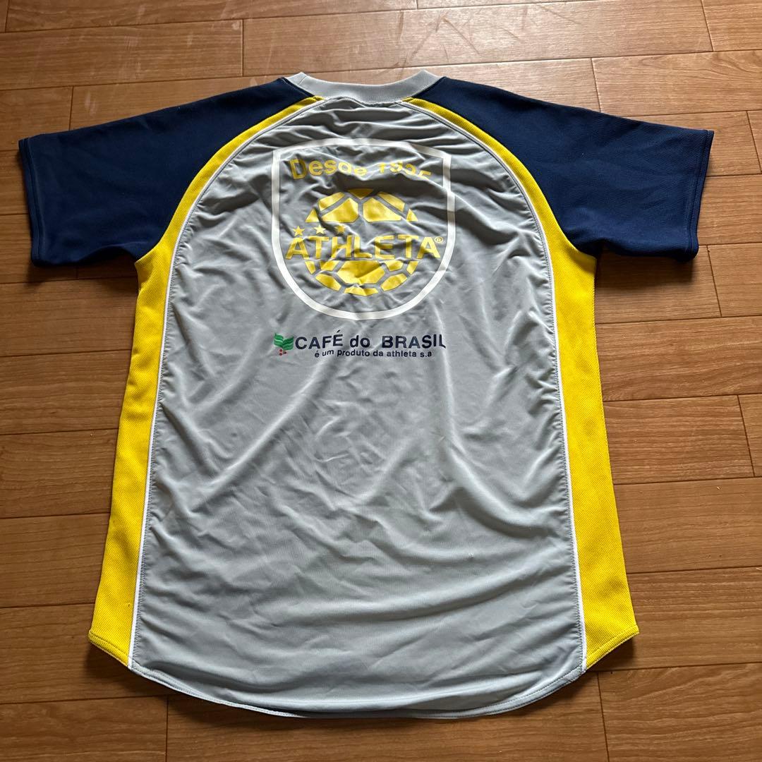 ATHLETA シャツ グレー/ネイビー/イエロー