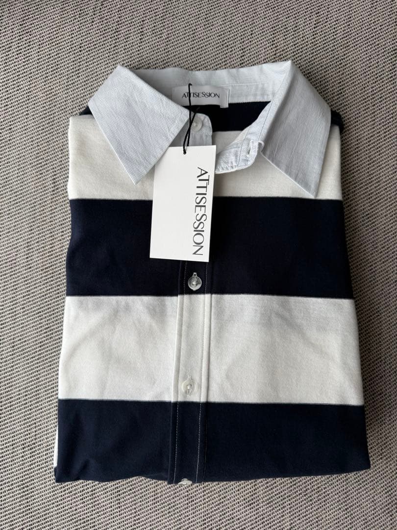 ＜ATTISESSION＞コットン ビッグ ラグビー シャツ