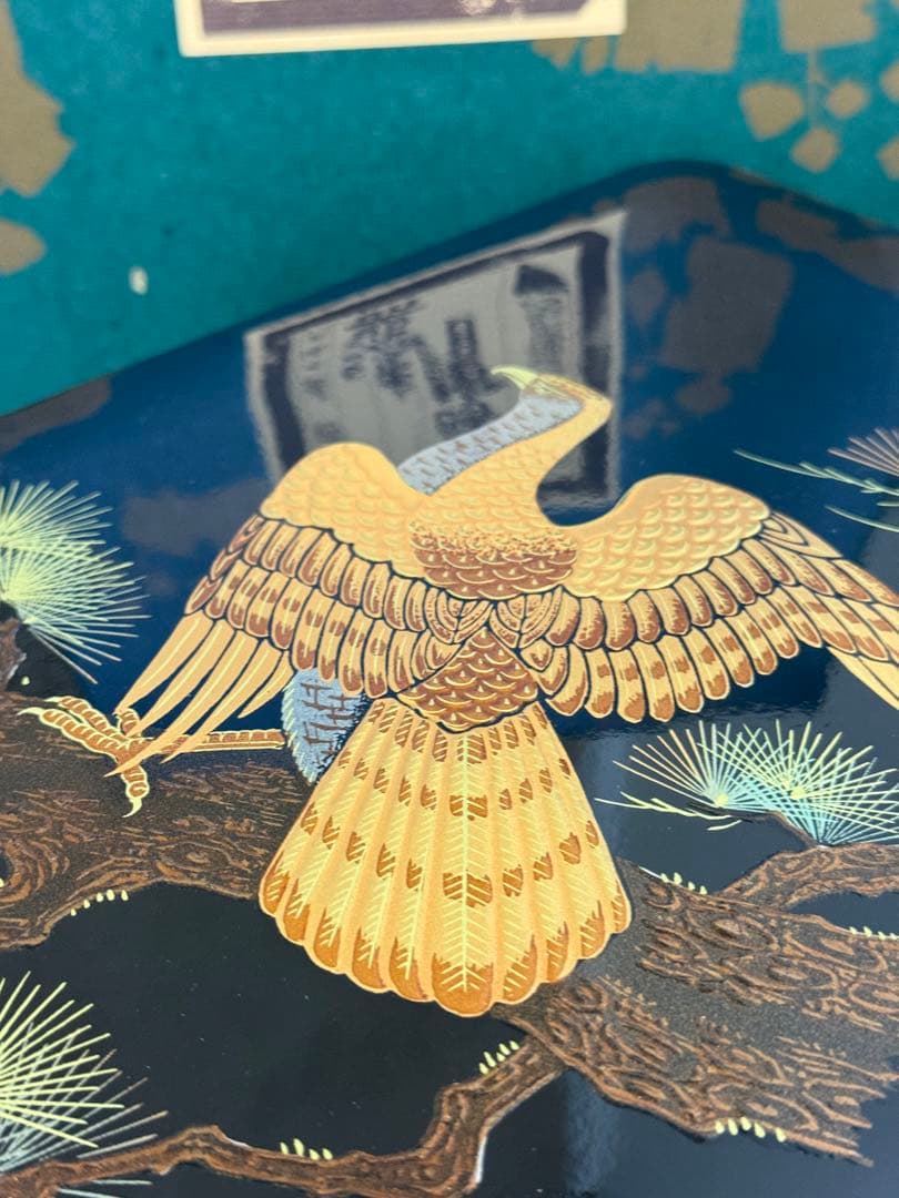 【極美品】橋本漆芸 本蒔絵 漆器 文箱 高級伝統工芸品　鷹がすごい