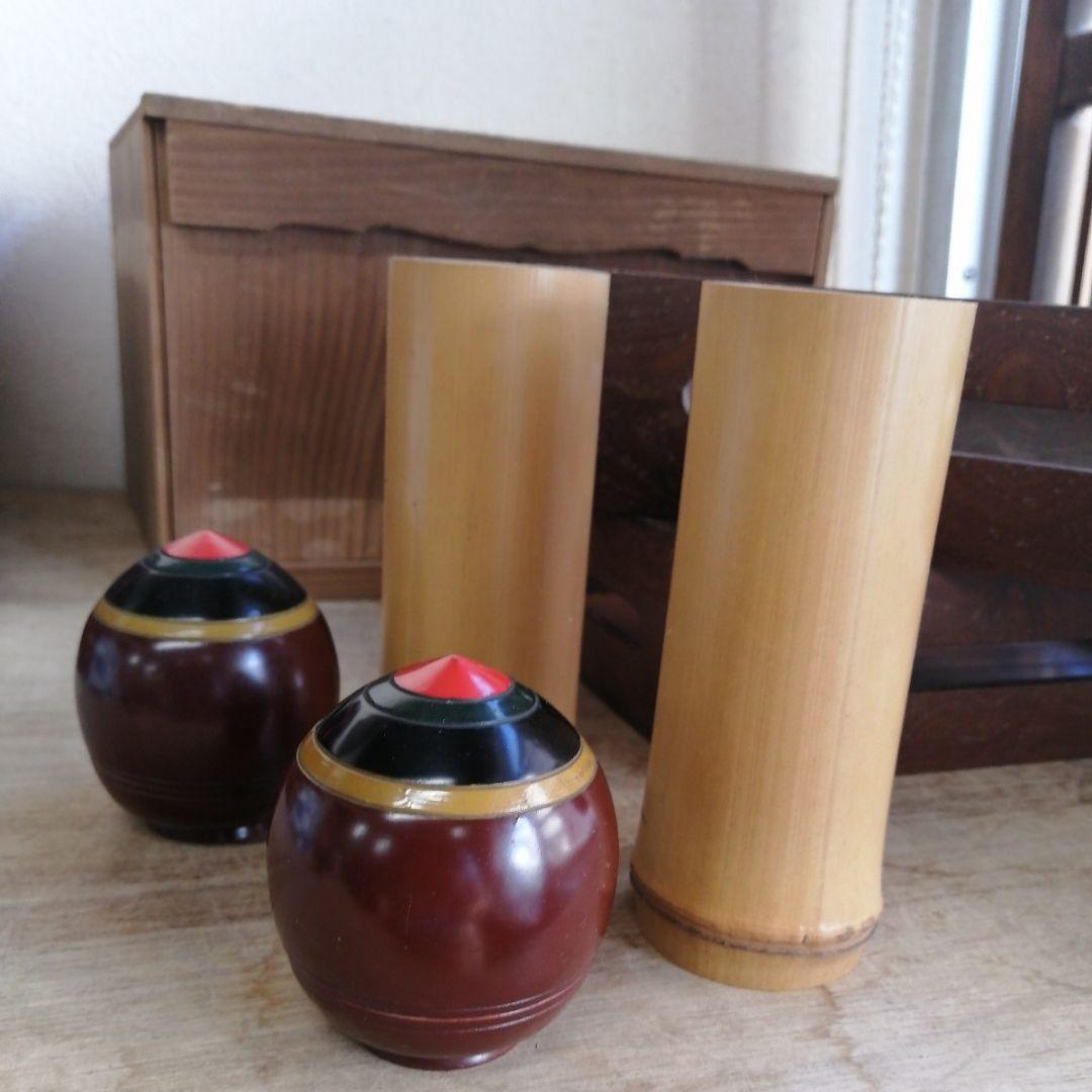 骨董　煙草盆　桑　一対　木箱　アンティーク