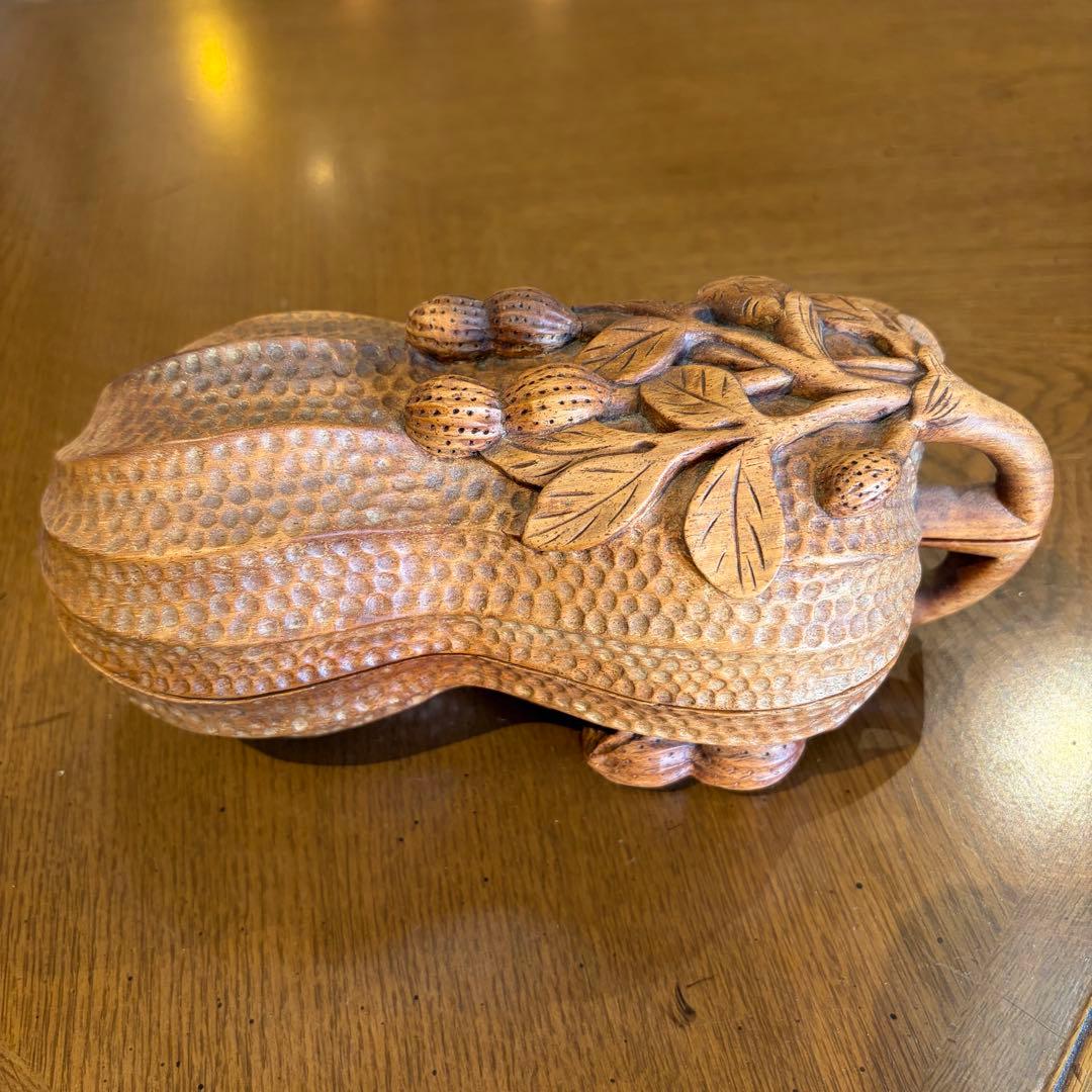 落花生 木彫り 小物入れ 古美術 中国美術