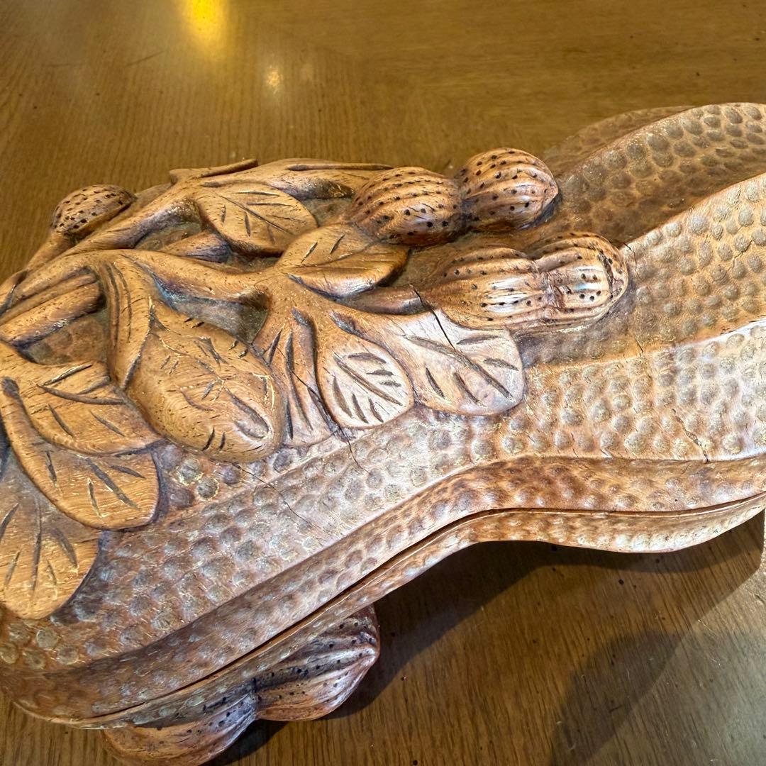 落花生 木彫り 小物入れ 古美術 中国美術