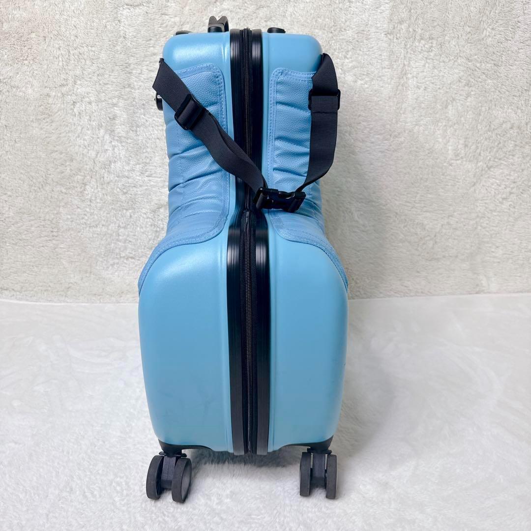 子供が乗れるキャリーケース スーツケース クッション ベルト 旅行 ブルー