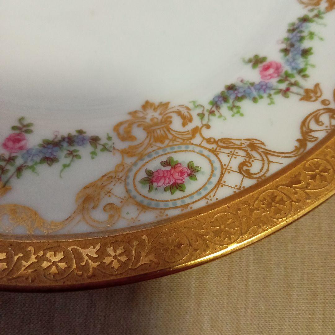 リモージュ フランス 磁器 薔薇 ケーキ皿 食器 小皿