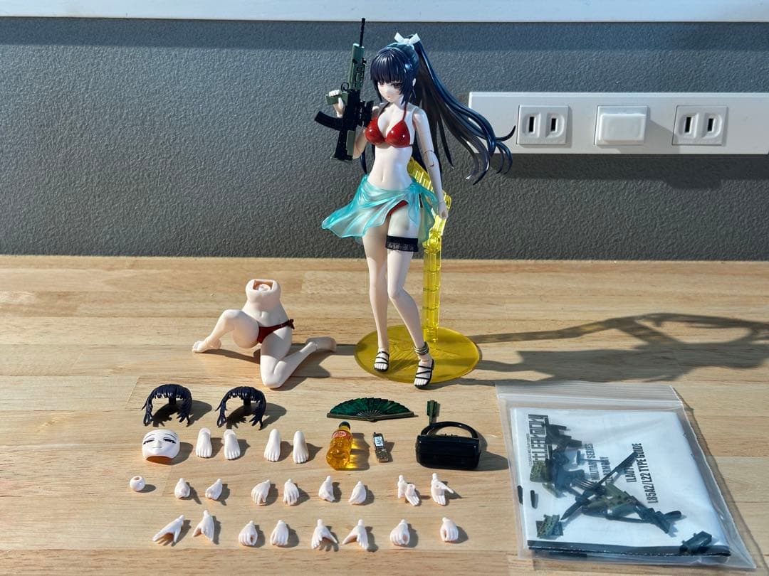 創彩 薬師寺久遠 姫カットポニーテール 水着 塗装済 改造プラモ リツカベース