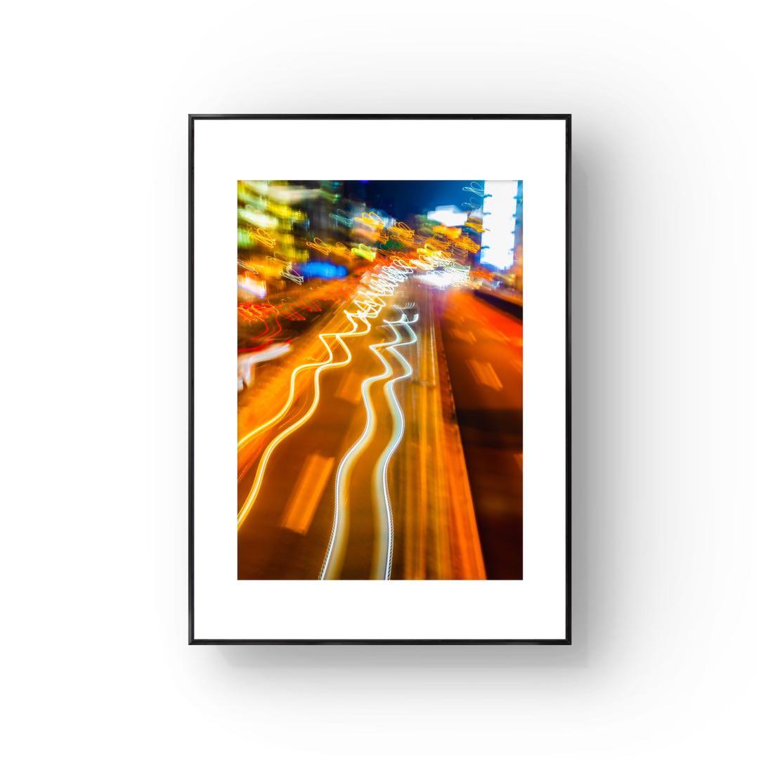 都市の夜景 抽象アート写真　A3サイズ