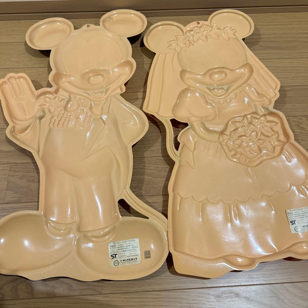 ミッキー ミニー　レトロ　壁掛け　レリーフパネル　ヤングエポック社