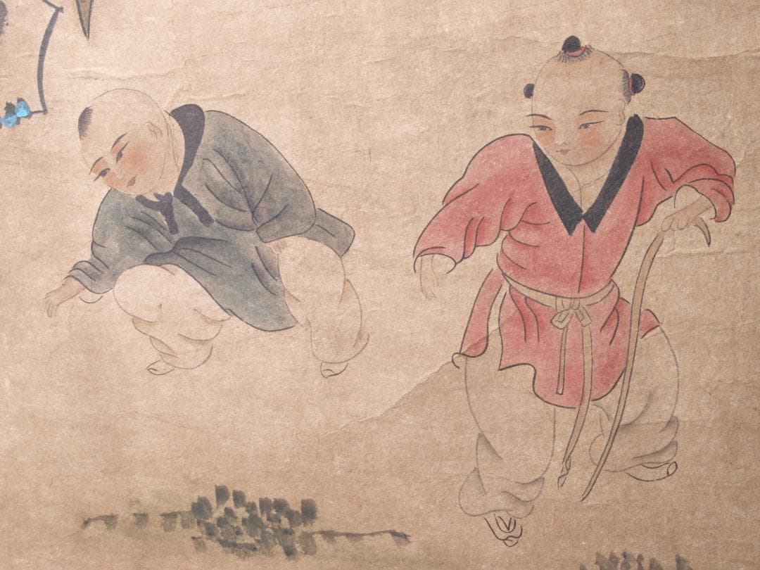 中国韓 滉　唐時代 肉筆保證 唐物唐本　掛け軸　捲り AK703A12-2