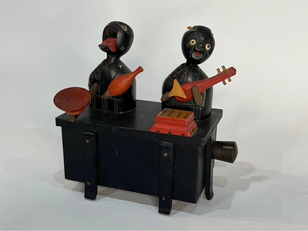 【希少】神戸人形 酒呑おとこと三味線おんな【からくり人形】
