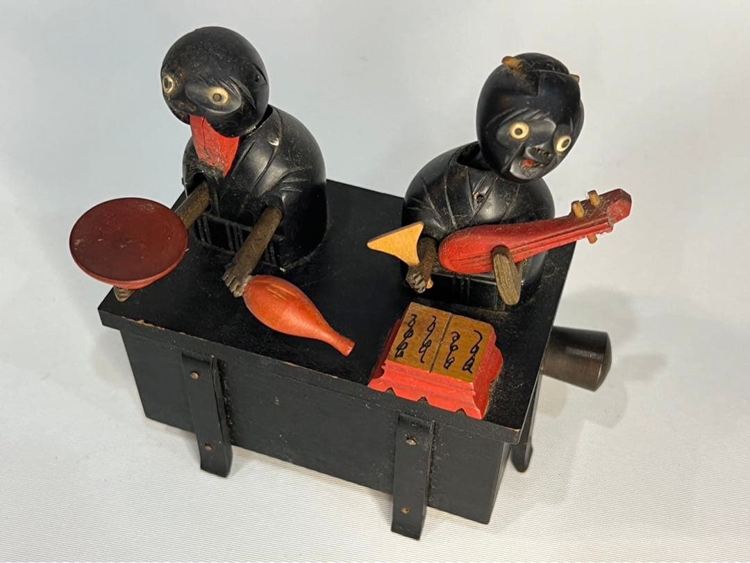 【希少】神戸人形 酒呑おとこと三味線おんな【からくり人形】