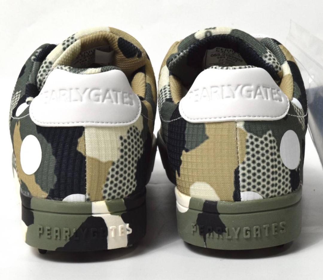未使用3.5万 パーリーゲイツ ゴルフシューズ 22.5 迷彩ドット レディース