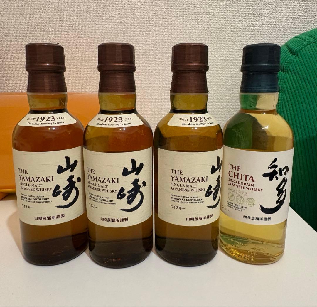サントリー　山崎3本　知多1本　ウイスキー 180ml 4本セット