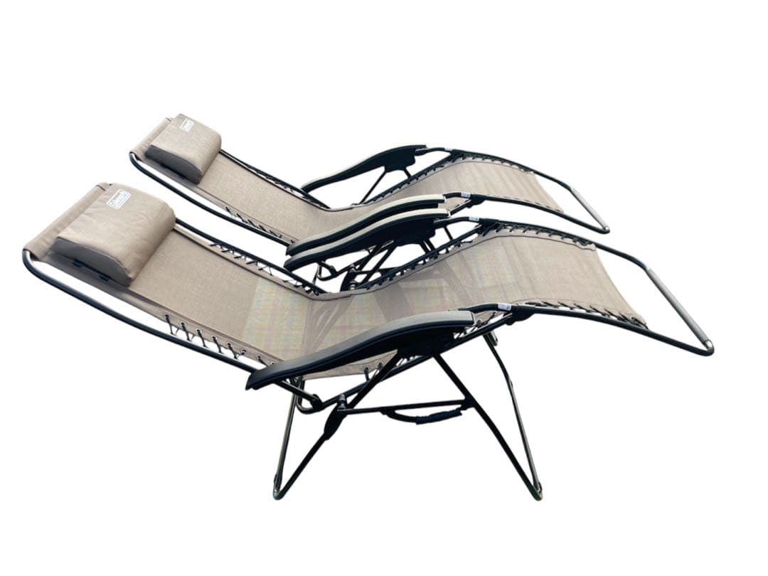 送料込みColeman コールマン　リクライニングチェア 2脚セット ベージュ