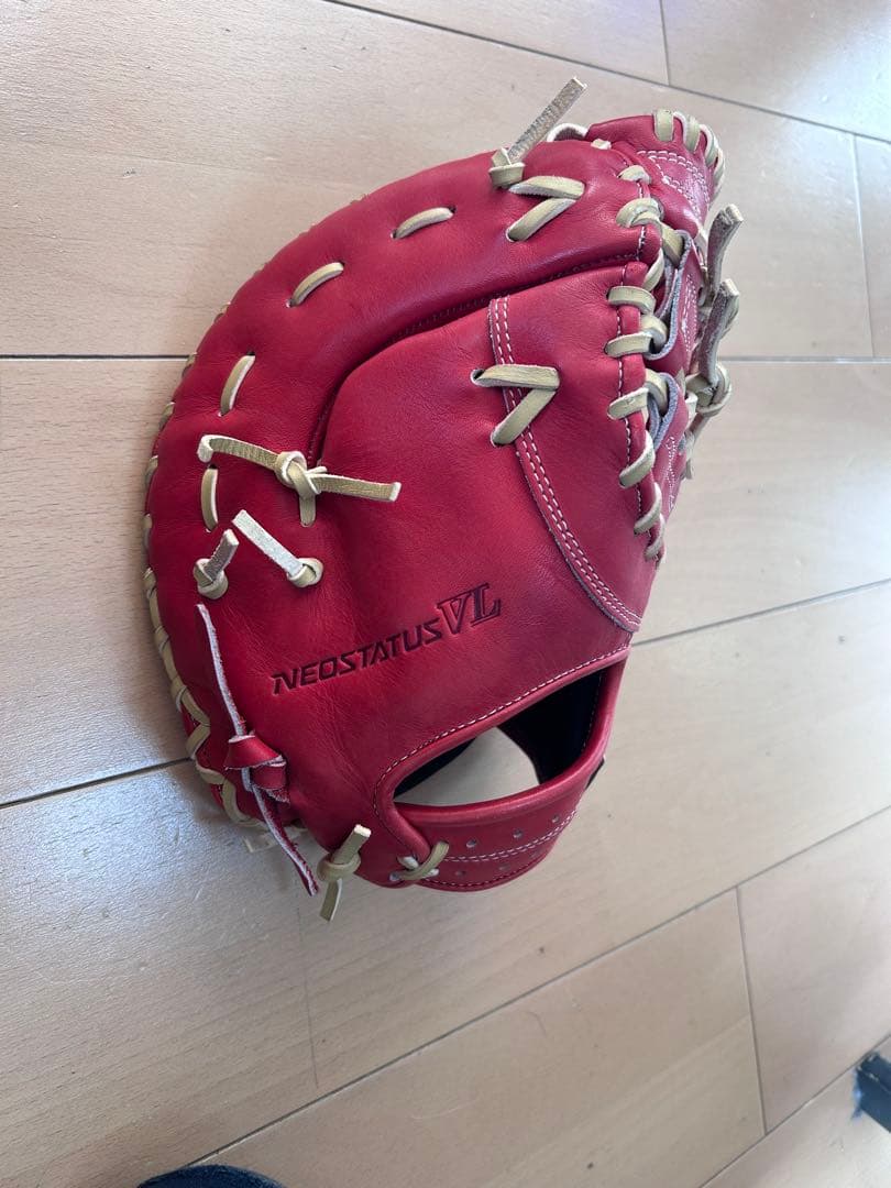 ZETT 赤 軟式グローブ レザー製