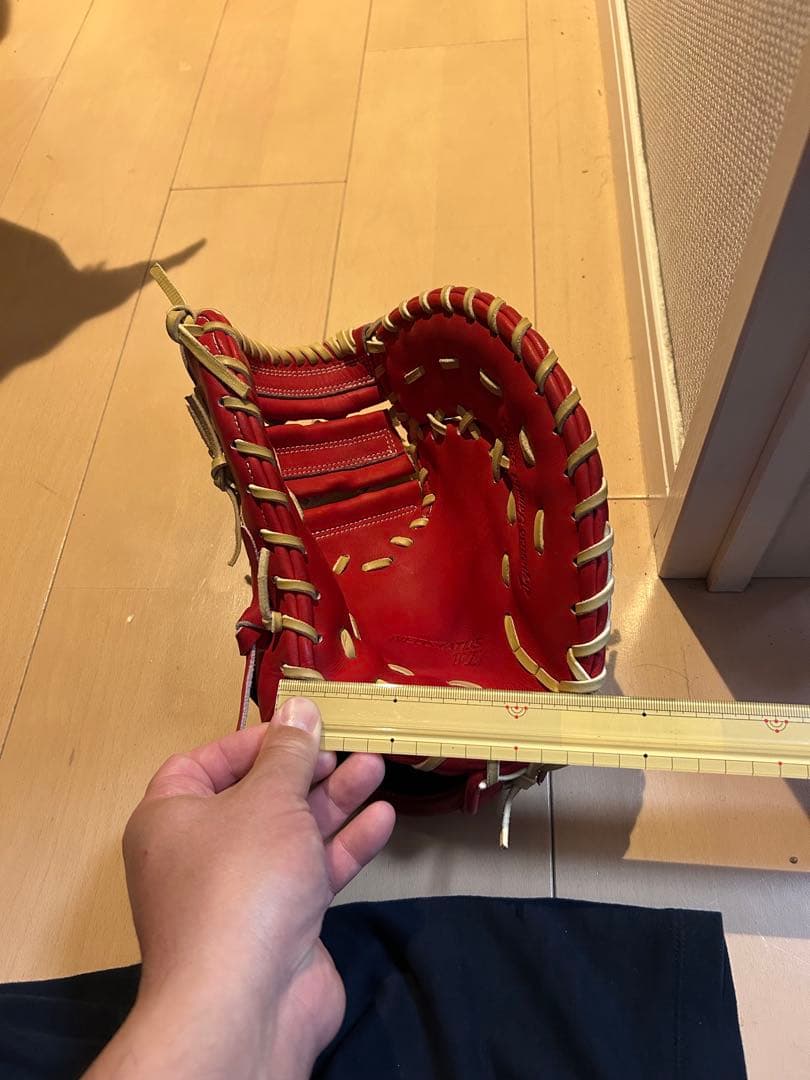 ZETT 赤 軟式グローブ レザー製