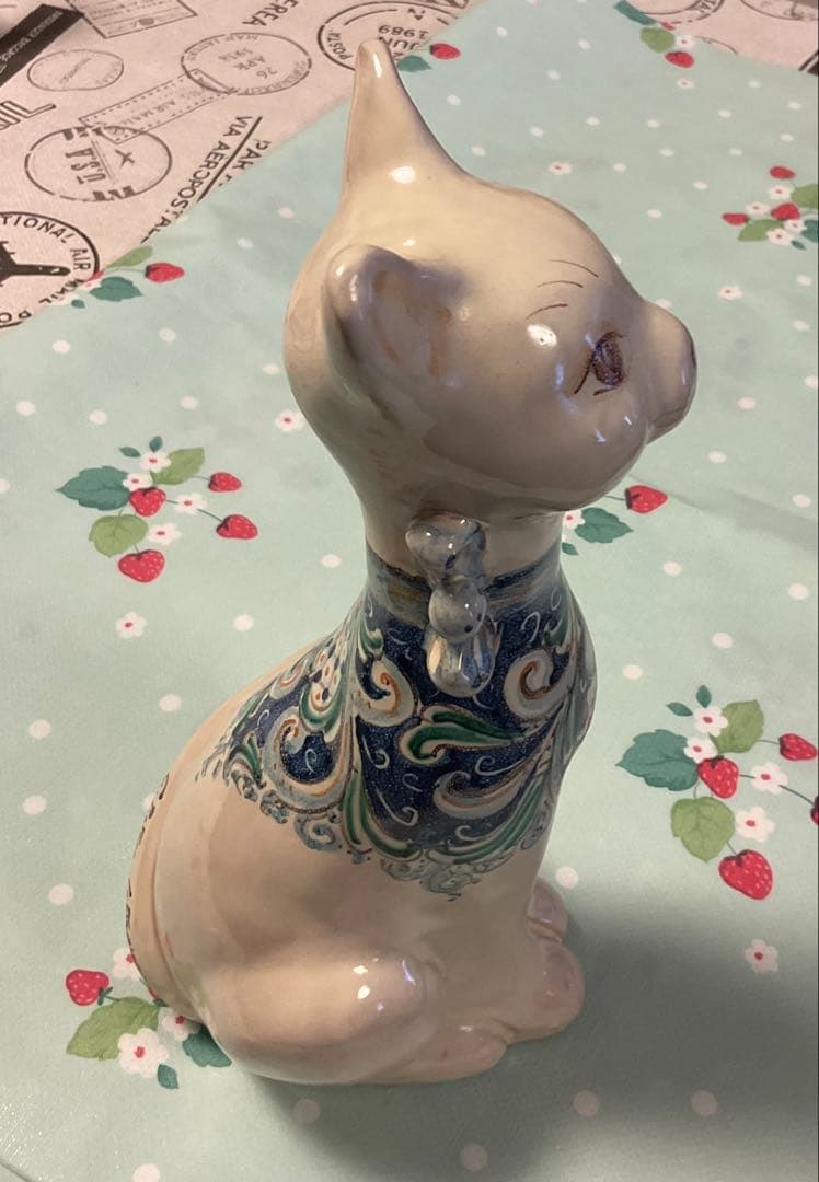 【シチリア伝統工芸品】陶器製 猫の置物