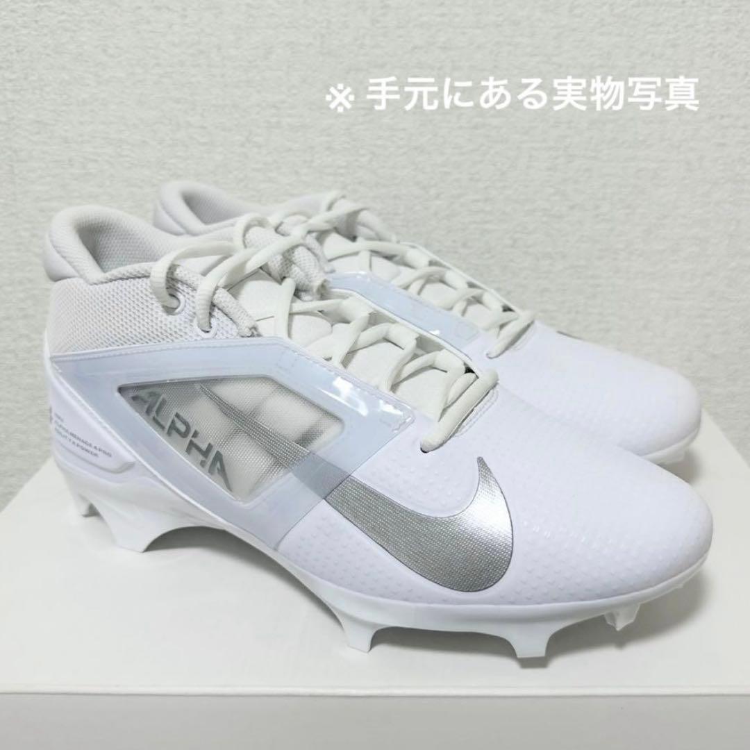 ナイキ 28.5 アルファメナス プロ アメフト スパイク シューズ 靴 白 g
