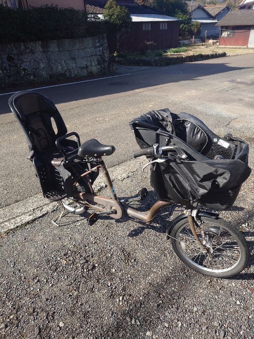 【引取限定】子供乗せ自転車3人乗り チャイルドシート付き