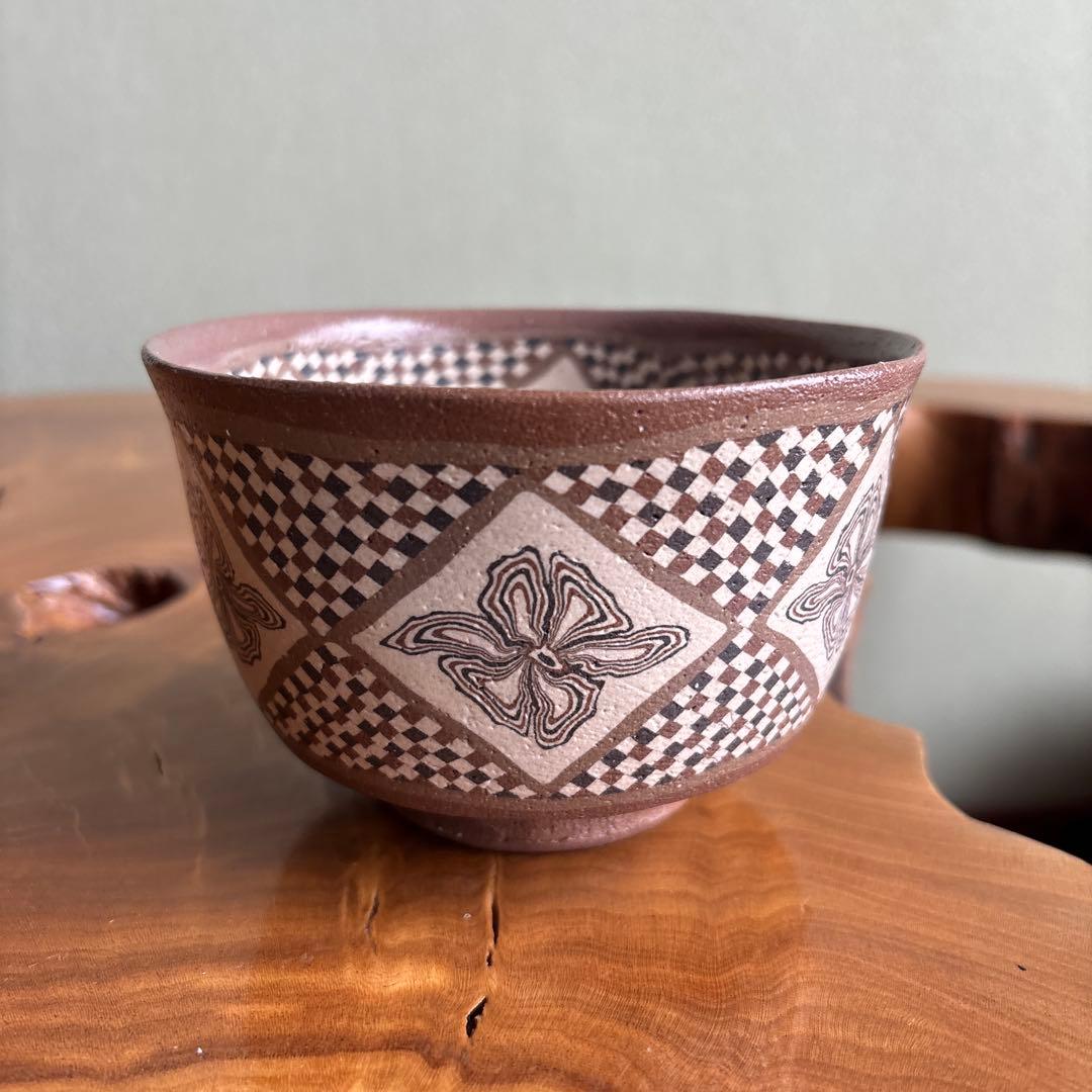 瀬戸市無形文化財 水野教雄 練込 抹茶碗 茶道具 共箱(136)