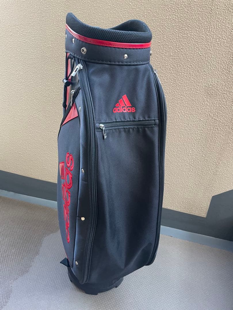 adidas キャディバッグ 黒 赤