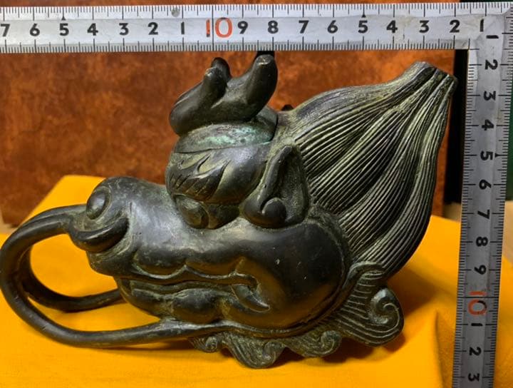 銅製　麒麟　香炉　ドラゴン　龍　銅製置物