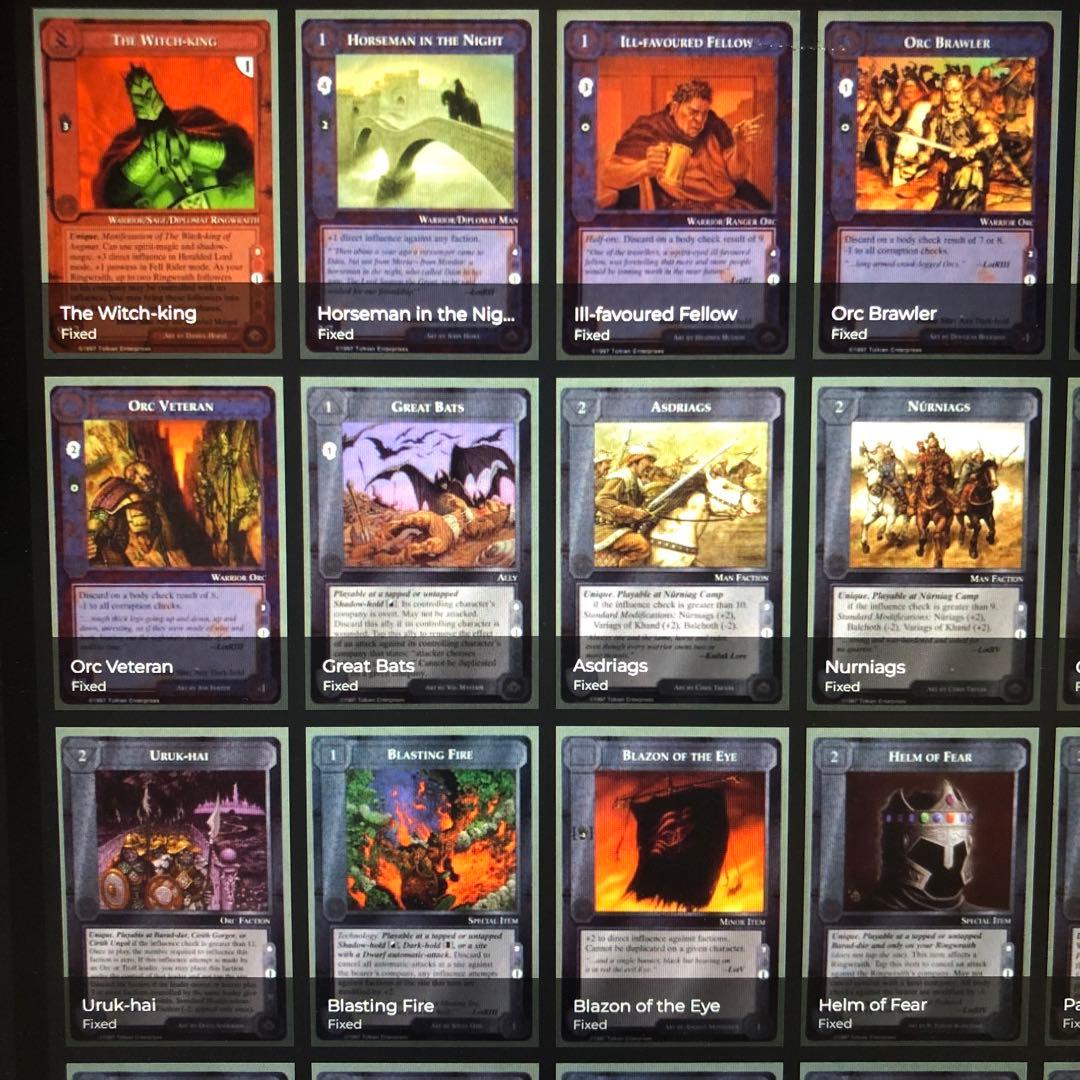 ミドルアース　カード　チャレンジデッキI ccg コンプ　指輪物語　希少