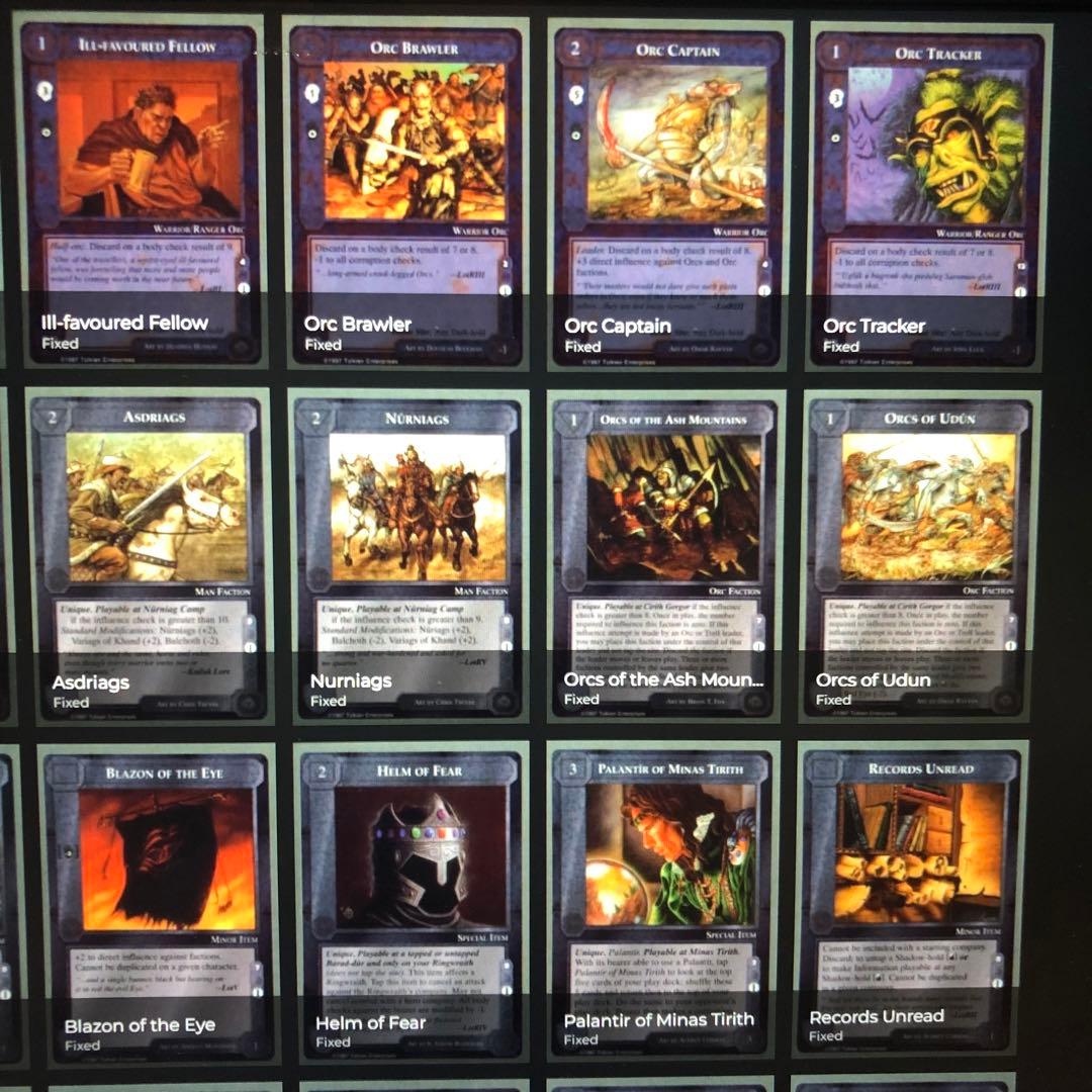 ミドルアース　カード　チャレンジデッキI ccg コンプ　指輪物語　希少