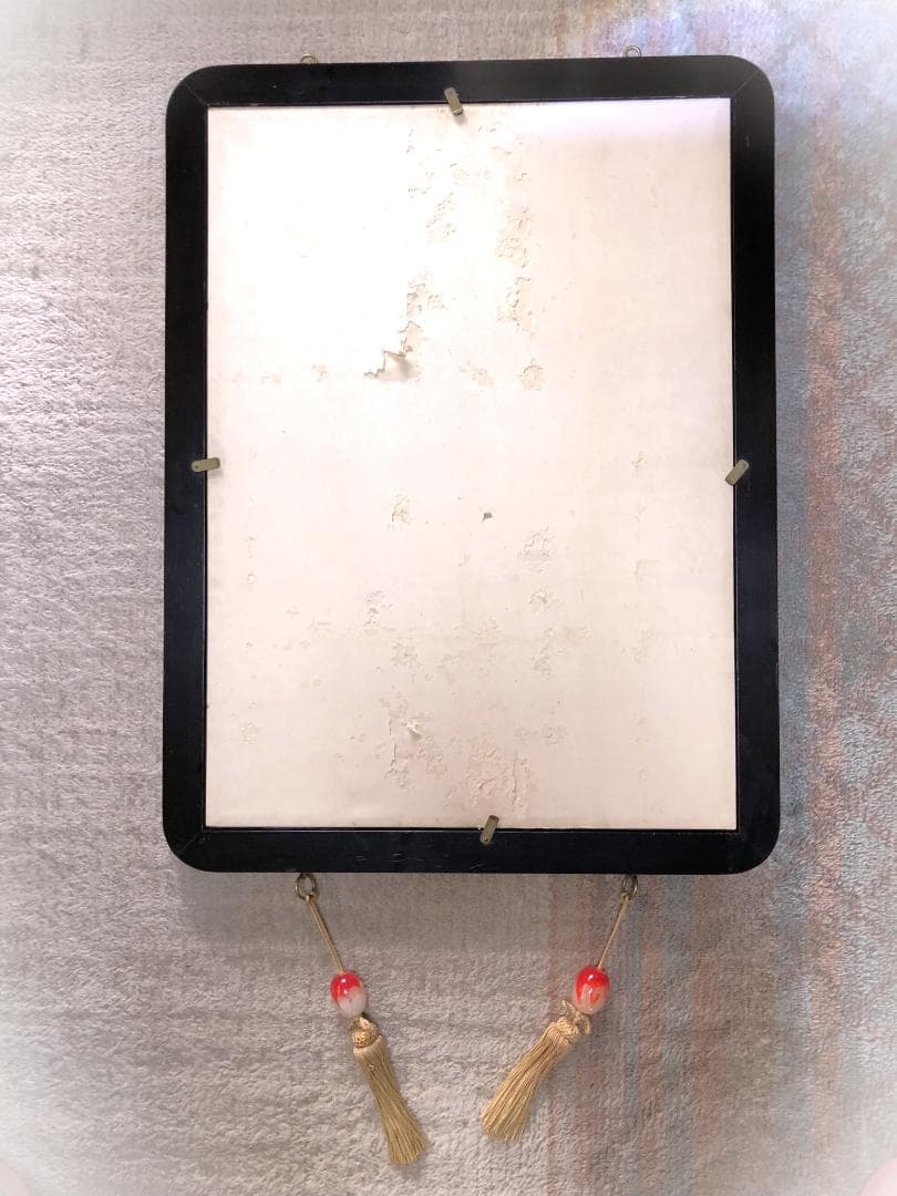 【 明治天皇御真影 】　木彫漆額　72×53ｃｍ　明治廿八年乙未　桐箱入り