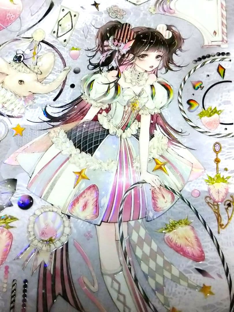 J706＃梦纪游园-粉昼(炫彩)芥子切り売り海外人物装飾マステ女の子