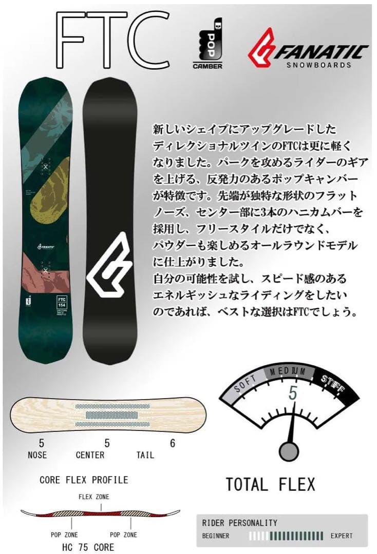 FANATIC FTC twin143cm 160cm前後の方に