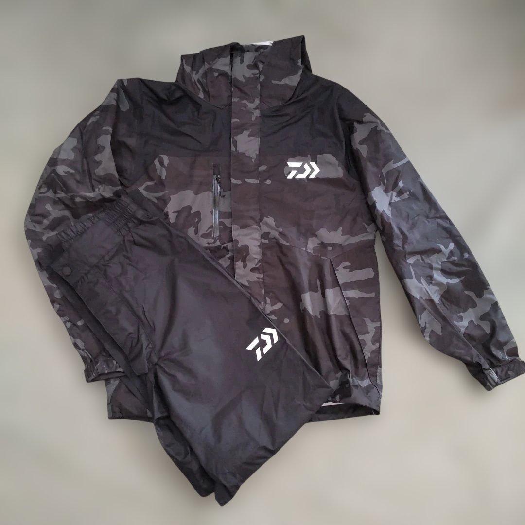 Daiwa レディース レインウェア 上下セット ブラックカモフラージュ