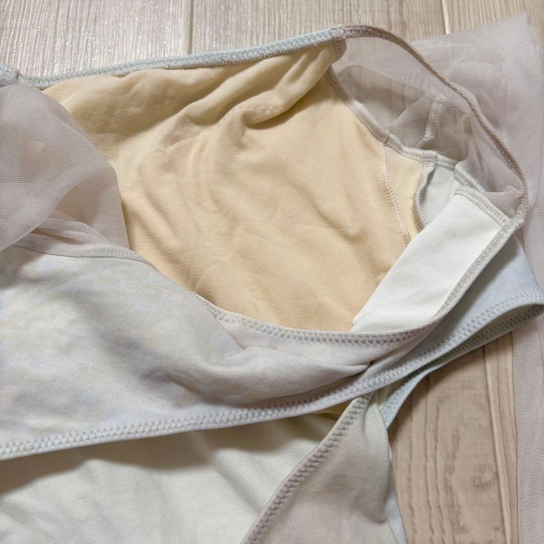 チャコットNela ライン　7分袖レオタード　アクアグリーン　バレエ　ミント　M