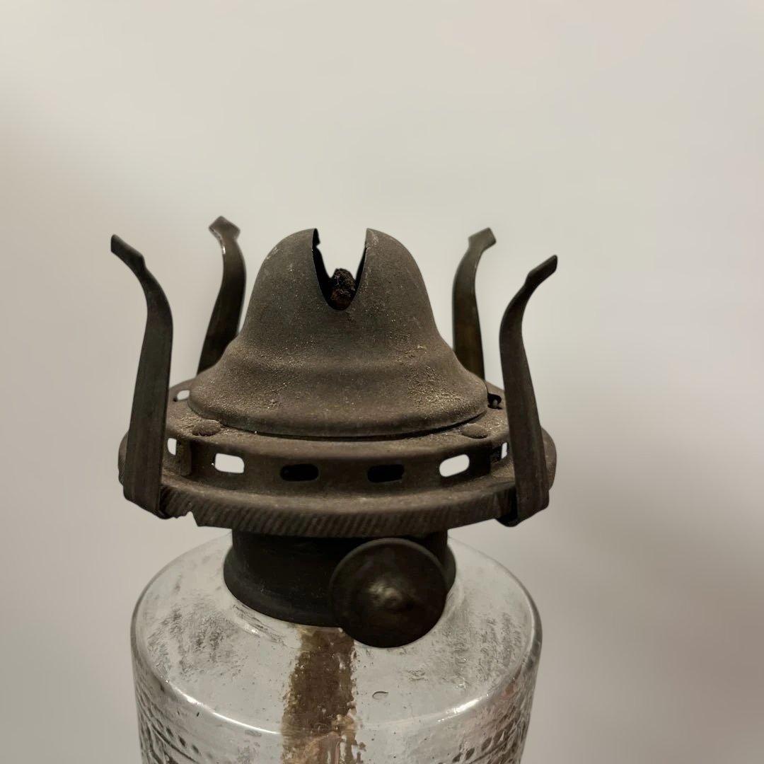 ガラス　エンボス　オイルランプ　フリルホヤ　送料無料