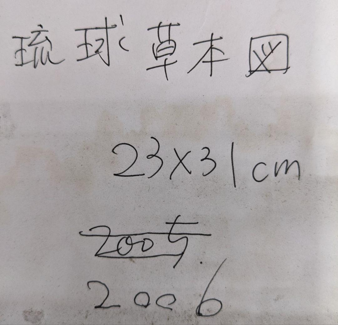 【金箔絵】部屋がアート空間に！琉球草木図【日本画】水彩23✕31センチ