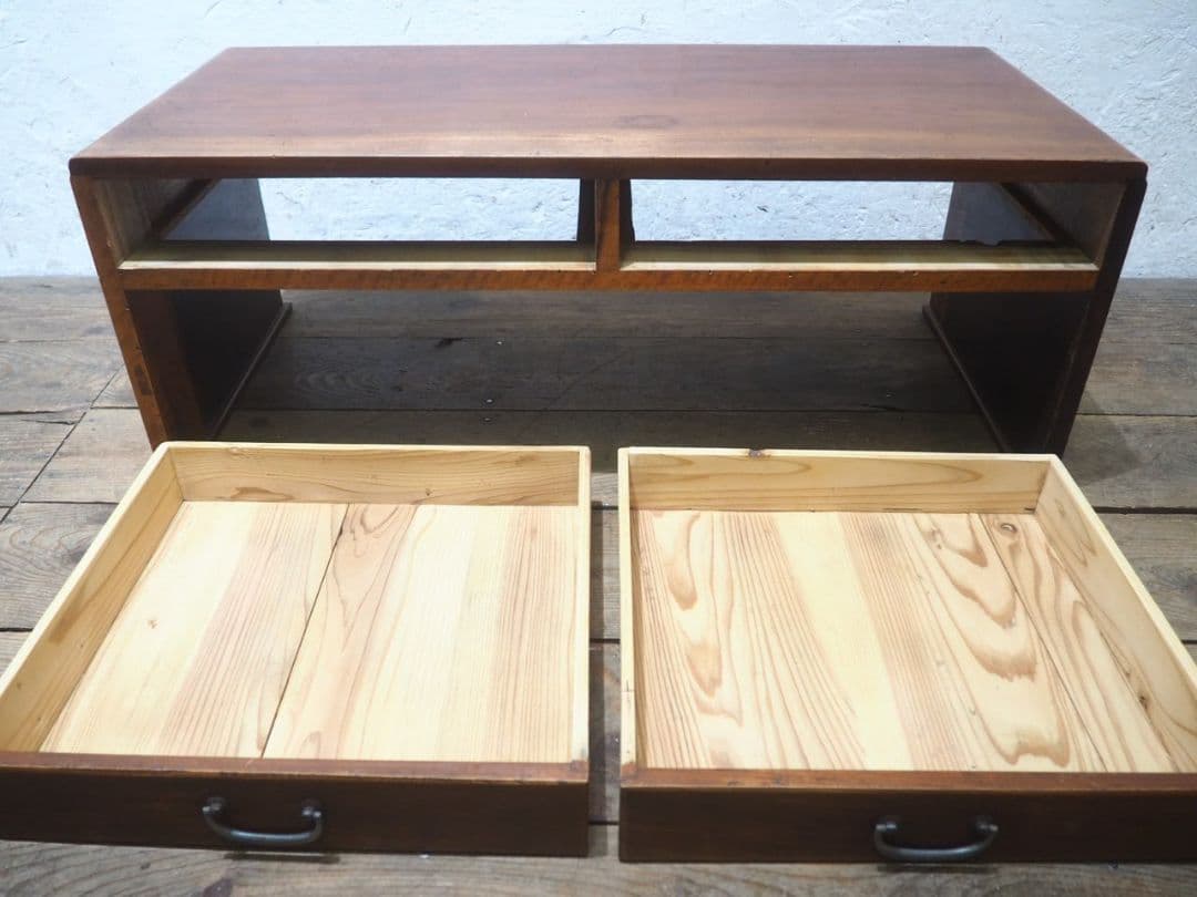 1239 アンティーク　文机　ローテーブル　引き出し　陳列台　古家具　レトロ