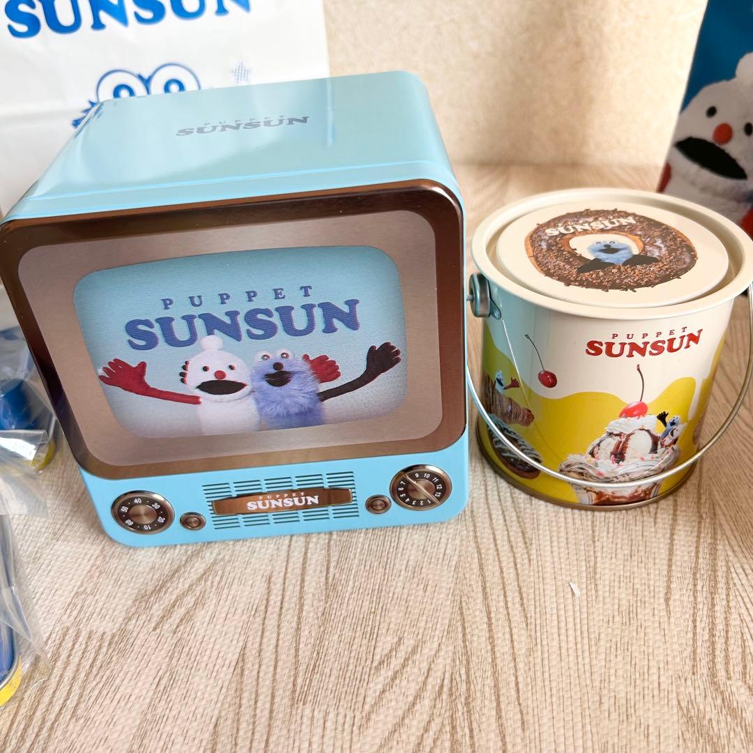 パペットスンスン 缶 紙袋 7個 まとめ売り