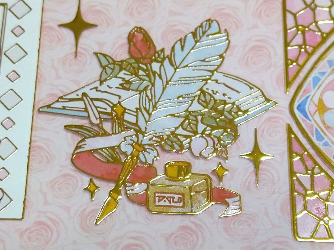 J636＃天堂図書館(立体烫金)flake切り売り海外人物マステ女の子